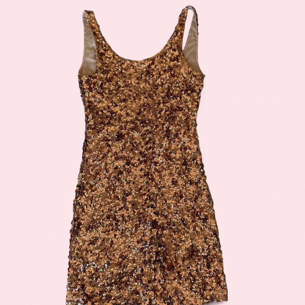 Ladies gold sequin mini dress